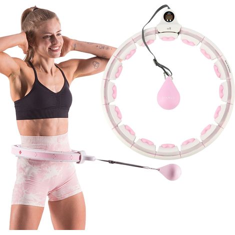 Gewichteter rosa Hula Hoop mit Zähler
