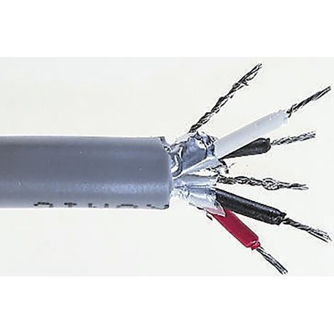 Câble industriel multipaire RS PRO , 2 paires 0,2 mm² 24 AWG Cuivre étamé, 100m ( Prix pour Bobine de 100 Mètres )