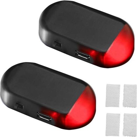 Allarme per auto senza fili - Sistema di allarme antifurto - Sicurezza veicolo - Ricarica solare - Confezione da 2 - Rosso (1/5)