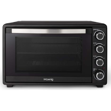 HKoenig FO45 Horno Electrico Sobremesa, Horno Encimera, Capacidad de 45 Litros, 2000 W, Iluminación Interior y Función Convección, Temperatura hasta 230ºC, Tiempo hasta 60 Mins, Termostato