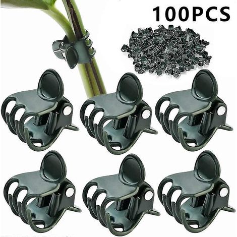 Lot de 100 clips pour plantes de jardin, supports pour orchidées, clips de support pour plantes grimpantes, clips de support en plastique (1/5)