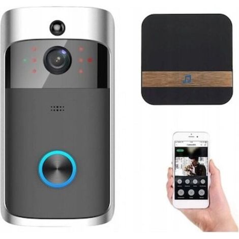 Interphone vidéo avec sonnette, caméra intelligente, sans fil, HD 1080P, détection de mouvement, conversation bidirectionnelle, contrôle par application, Onshop