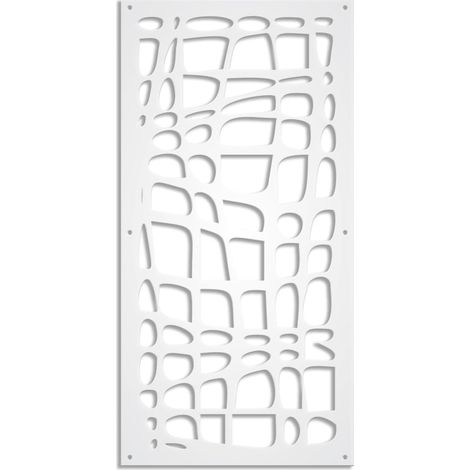 ABSTRACT - Panneau ajouré en PVC - Brise-soleil - Dimension : 73x148 cm - Couleur : blanc