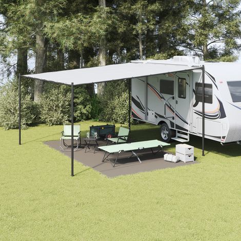 vidaXL  Tent Carpet  Folding Manual Light Grey 500 x 300 cm Polyethylene
