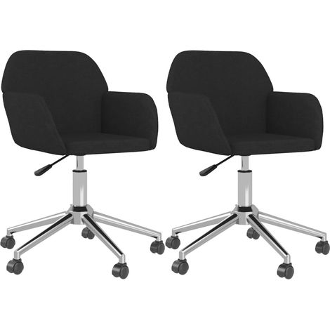 Maison Exclusive - Esszimmerstühle 2 Stk. Drehbar Schwarz Stoff