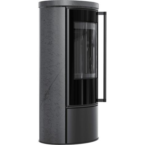 KRATKI ERIK Ø150 5,5 kW Keramikofen GRAFITE SATIN Deckel Schwarz Termotec (1/5)