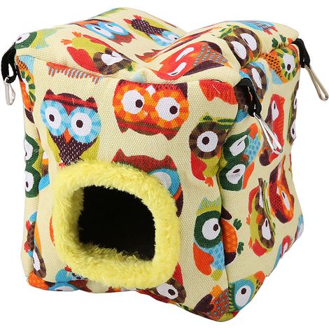 Grotte suspendu nid hamac oiseaux cage pour oiseau perroquet hiver en peluche chaud - idéal pour oiseaux, design pratique (1/5)