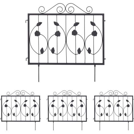 Valla de metal para parterres de 4 piezas