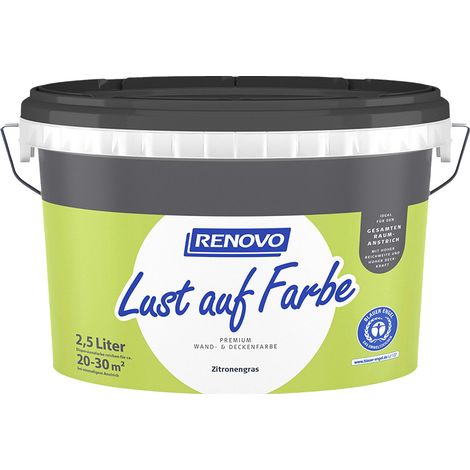 Renovo Wand-und Deckenfarbe Lust auf Farbe matt 2,5 Ltr. Zitronengras