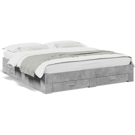 Maison Exclusive - Giroletto Cassetti Grigio Cemento 180x200 cm Legno Multistrato