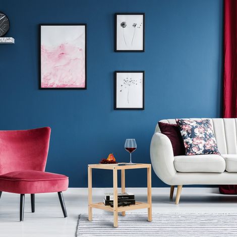 Couchtisch mit glasplatte - kiefernholz 2 ablagen