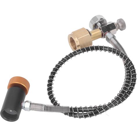Adaptateur de remplissage de bouteille de CO2 pour canette de soda avec tuyau haute pression de 61 cm (24 pouces) pour connecteur CGA320 vers TR21 4 (1/5)