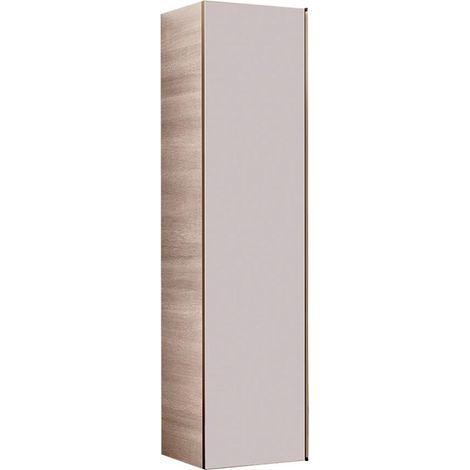 Colonne haute Geberit Citterioavec une porte: Largeur 40cm, Hauteur 160cm, Profondeur 37.1cm, taupe / verre brillant, chêne beige / mélamine structuré bois