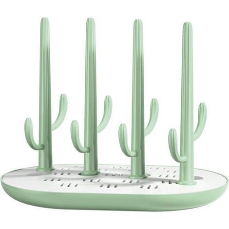 Séchoir à biberons détachable, support robuste en ABS sûr, vert avec plateau (1/5)