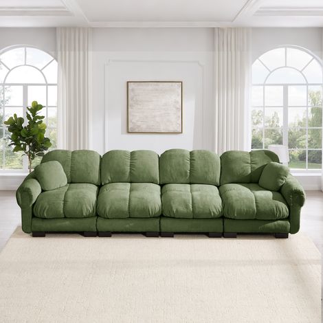Design a gradini con braccioli eleganti, cuscini di seduta spessi, morbidi e di supporto, schienale ergonomico, facile da montare, verde (1/5)