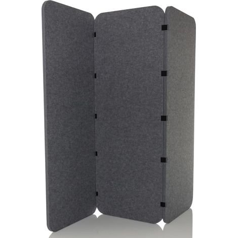 Cloison Acoustique Verticale Cloison en 3 Parties indépendante, Protection visuelle pour Le Bureau et la Maison, Gris (1/5)