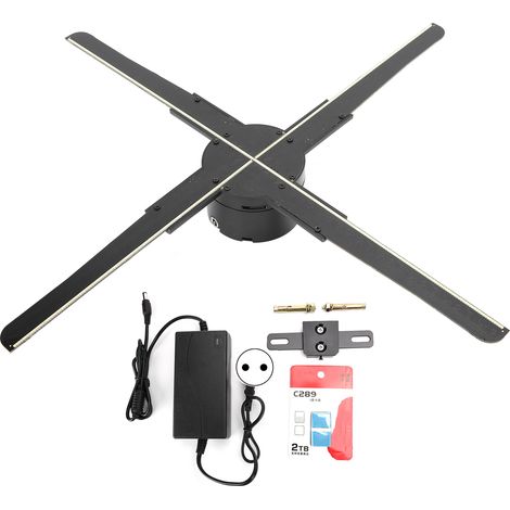 Filiyano – Projecteur holographique 3D LED WiFi 45 cm avec ventilateur et lecteur de projection publicitaire holographique (prise UE) (1/5)