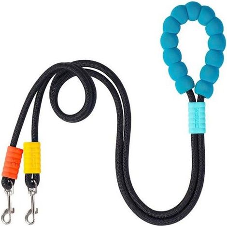 Laisse Double pour Chien,Pivotante a 360 °,6,5 Pieds en Nylon,Anti-enchevêtrement,Double Séparateur pour Chien avec Poignée (1/5)