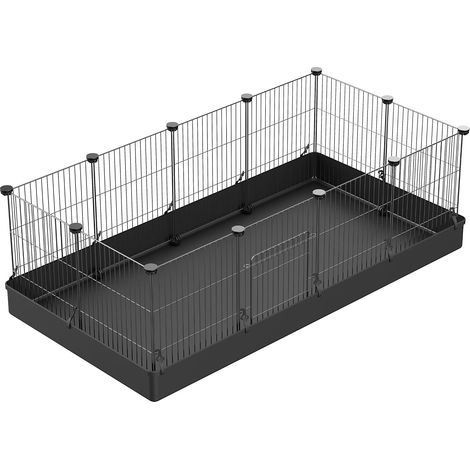 Parc pour Petits Animaux avec Porte, Parc pour Lapins, cochons d'Inde, Chiots et Chatons, intérieur et extérieur, clôture de Cour Portable en Fil métallique 43x32 12pcs (1/5)