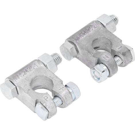 Universelles 2-Batterieklemmen-Set, Hochleistungs-Autoklemme, Plus-/Minuspol, Fahrzeugteile, LKW, Wohnmobil, robuste Verbindung, einfacher Austausch, 2 Stück. (1/5)