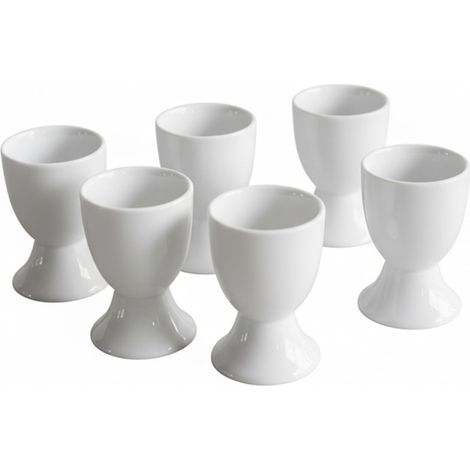 Ensemble aus 6 Koketten aus weißem Porzellan im schlichten, kompatiblen Design mit allen Tischen für kleine Tage. (1/4)