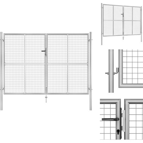 Gartentore - Living Gartentor Verzinkter Stahl 306 x 225 cm Silbern (1/5)