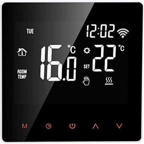 ME81H Smart WiFi LCD Thermostat Water Floor Heating Wall Electric Choiler for Tuya AC230V White Background Orange Button 3A. (1/5)