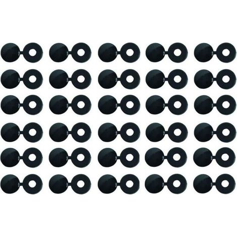 Cache rivets noirs pour plaques d'immatriculation – Lot de 30 – Compatible avec rivets de 4 mm – Finition esthétique et installation rapide