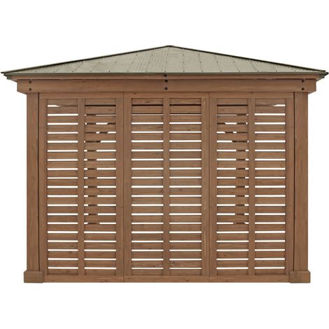 Westmann – Paroi latérale en cèdre pour pavillon – Protection contre le vent – Dimensions 8x298x232 cm – FSC certifié pour durabilité (1/5)