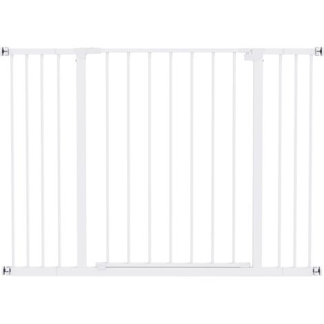 Grille de sécurité pour chiens à serrage ajustable, pose sans perçage, plages 76-82/86-97/101-107 cm, couleur blanche (1/4)