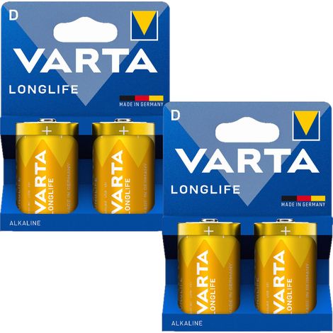 Piles alcalines Varta LL D LR20 pour horloge, jouet, lampe torche, lot de 2 (1/3)