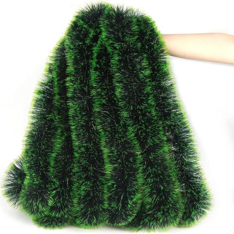 Guirlande de Noël à Paillettes pour Sapin de Noël, fête de Mariage, 10 m, Vert foncé