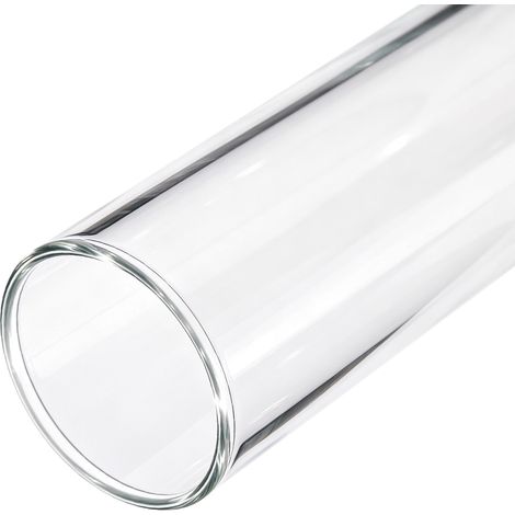 Jiubiaz Tubo de recambio de vidrio borosilicato Ø 8 x 100 cm, pared 3 mm, para antorchas de pellets y columnas de fuego compatibles (1/4)