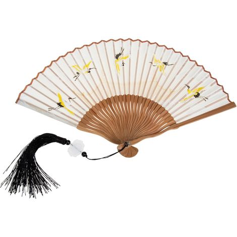 classique pliable en soie et bambou de style rétro Éventail (1/5)