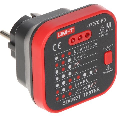 Steckdosentester mit RCD-Prüffunktion UT-07B-EU UNI-T (1/3)