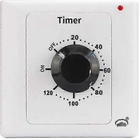 Minuteur 120 min, 220 V CA, 15 A, prise minuterie mécanique intelligente avec compte à rebours et bouton de commande à 86 positions. (1/5)