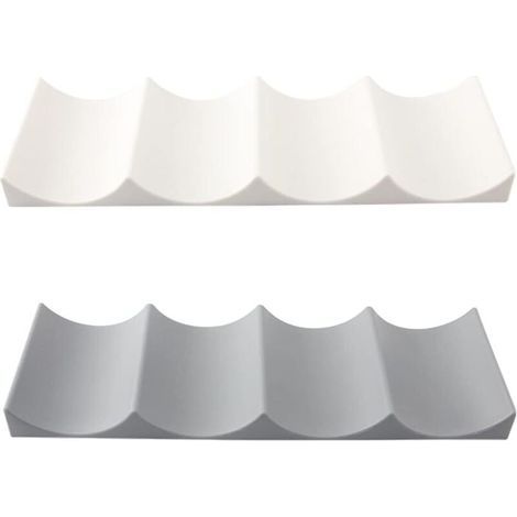 Porte Bouteille Frigo 2 Pièces Tapis de Rangement à Bouteille Casier à Bouteilles en Plastique Empilable Étagère à Vin Porte Bouteille pour Cuisine Réfrigérateur Blanche/Gris 1029.3cm (1/4)