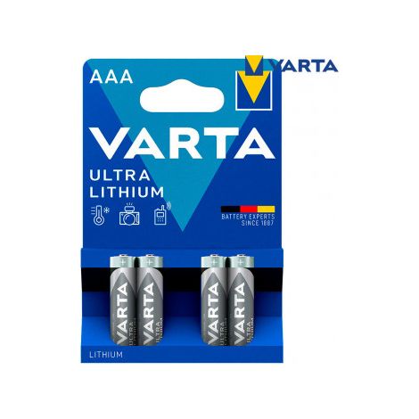 PILA VARTA ULTRA LITHIUM AAA - LR03 (BLISTER 4 unid.) Ø10,5x44,5mm