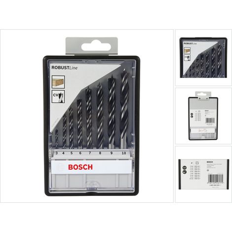 Bosch Robust Line - Juego de brocas - para madera - 8 piezas