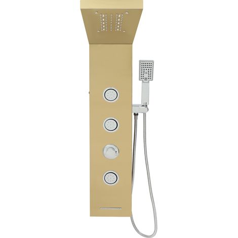 【Chauffage et ventilation】Système de Panneau de Douche, Tour de Panneau de Douche LED, Pluie, 3 Jets de Massage Corporel Bec de Baignoire Pomme de Douche à Main avec Tuyau 1,5 m, Ensemble de Douche (1/5)