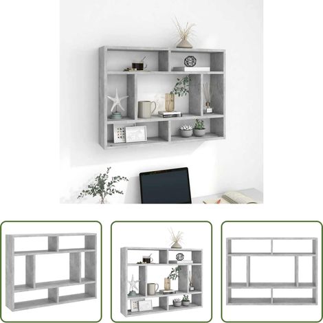 Rangement intérieur - Étagère murale Gris béton 75x16x55 cm Bois d'ingénierie (1/5)
