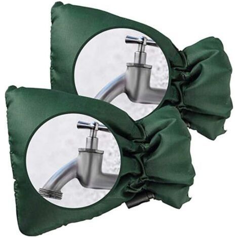 Outdoor Faucet Cover, 2 Pack Outdoor Faucet Cover, Thicken Outdoor Faucet Protector from Freeze, Waterproof, Green (1/5)