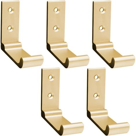 Lot de crochets muraux pliables, crochets porte-serviettes, crochets à vêtements, support de crochet pliable à 90° en aluminium massif antirouille pour armoire, salle de bain, cuisine (1/5)