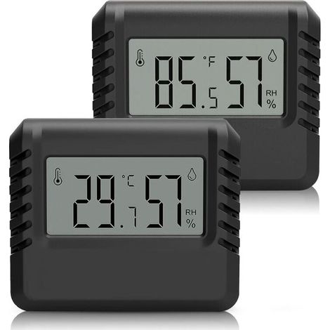Set of 2 hygrometer thermometers - hygrometer, room thermometer, digital thermometer black (1/5)