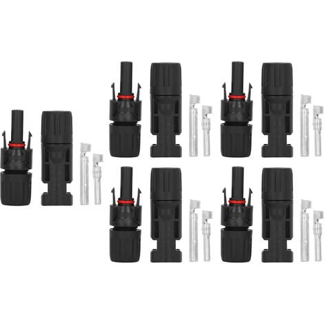 Packung mit 5 wasserdichten IP67-Photovoltaik-Steckverbindern, PPO-Isolierung, hohe Strom- und Spannungsfestigkeit, 1000 V 30 A PV-Kabelverbinder (1/5)