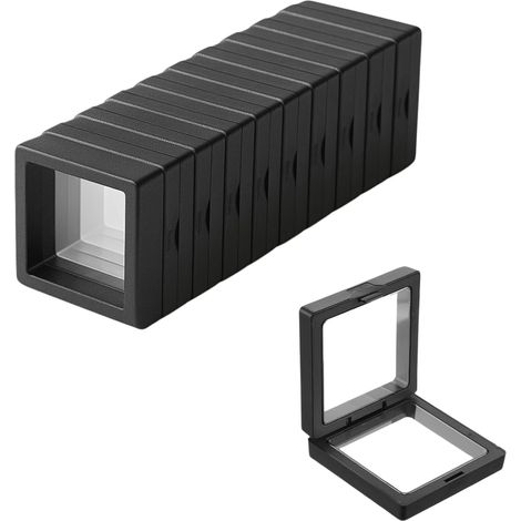 10er-Pack Schmuck-Aufbewahrungsboxen, Polyethylenfolie, kleine versiegelte, staubdichte und anlaufgeschützte Ring-Aufbewahrungsboxen, 5 x 5 cm, schwarz (1/5)