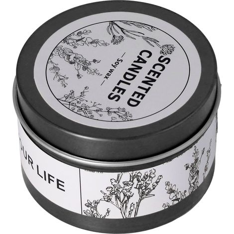 Bougie Parfumée Cire de Soja Sans Fumée Aromathérapie Salon Chambre Salle à Manger Salle de Bain Séduction Ambre Coffret Noir (1/5)