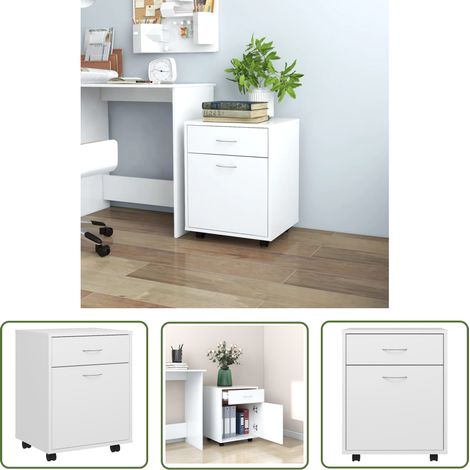 Maison Exclusive Rollschrank Weiß 45x38x54 cm Holzwerkstoff (1/5)