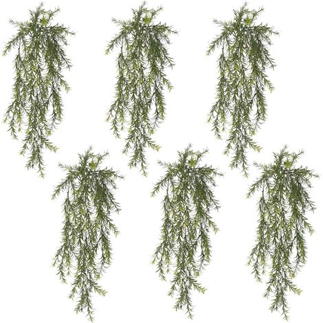 Pack of 6 x Hanging UV and Fire Resistant Artificial Spider Fern Plant 78cm - Premium Quality (1/4)