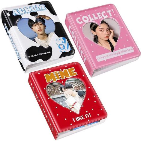 3 st Mini Album de photos Carte de photos Love Heart Hollow Carte de photos pour salle 36 Cartes de photos pour cartes de vœux Bok Bokhylla Album de photos pour Samlare (1/5)